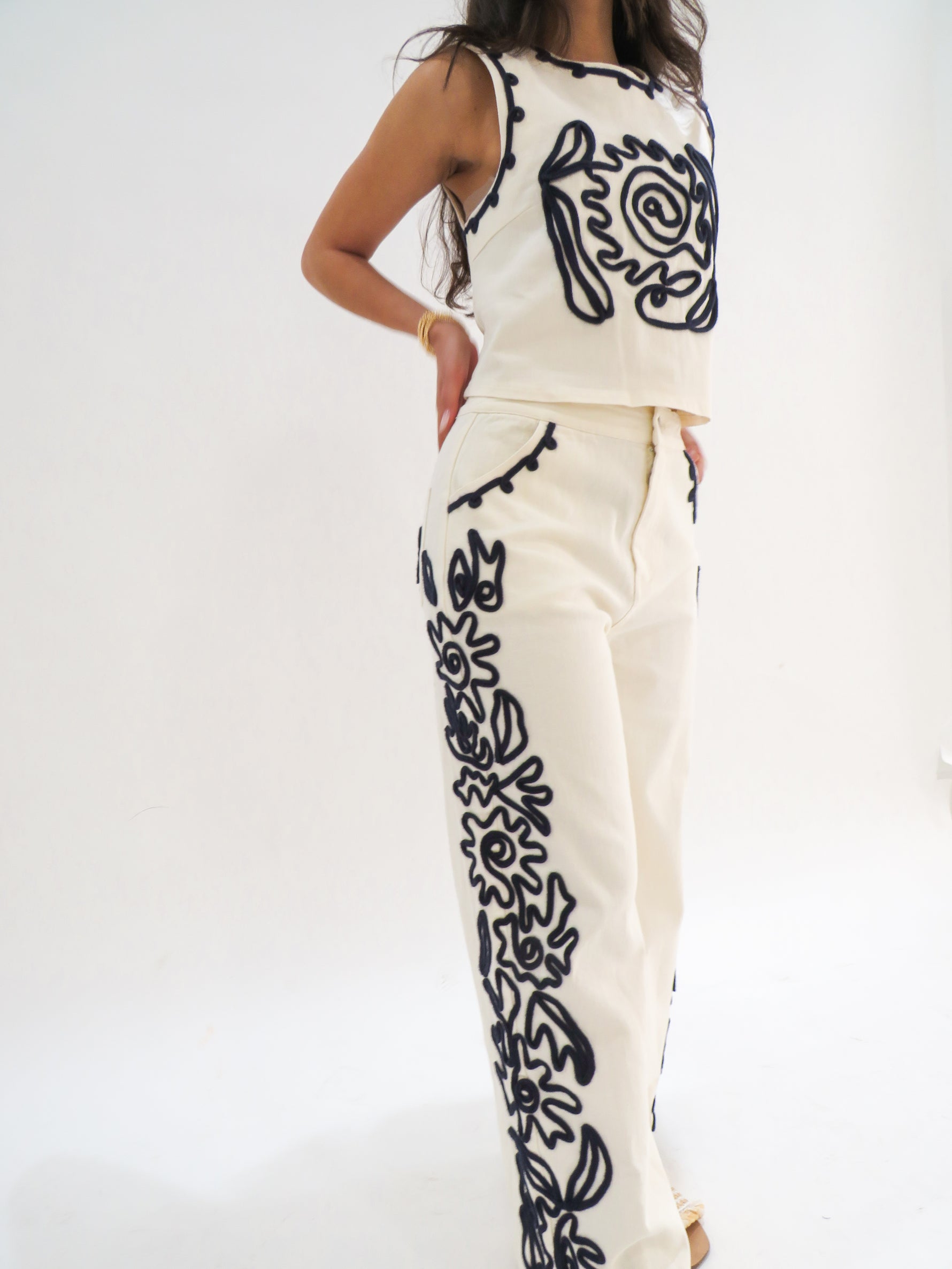 On a Whim Cord Detail Denim Pant