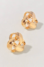 Gold Knot Stud Earrings