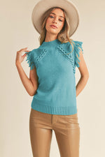 Cable Fringe Sweater
