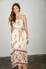 Floral Border Midi Dress