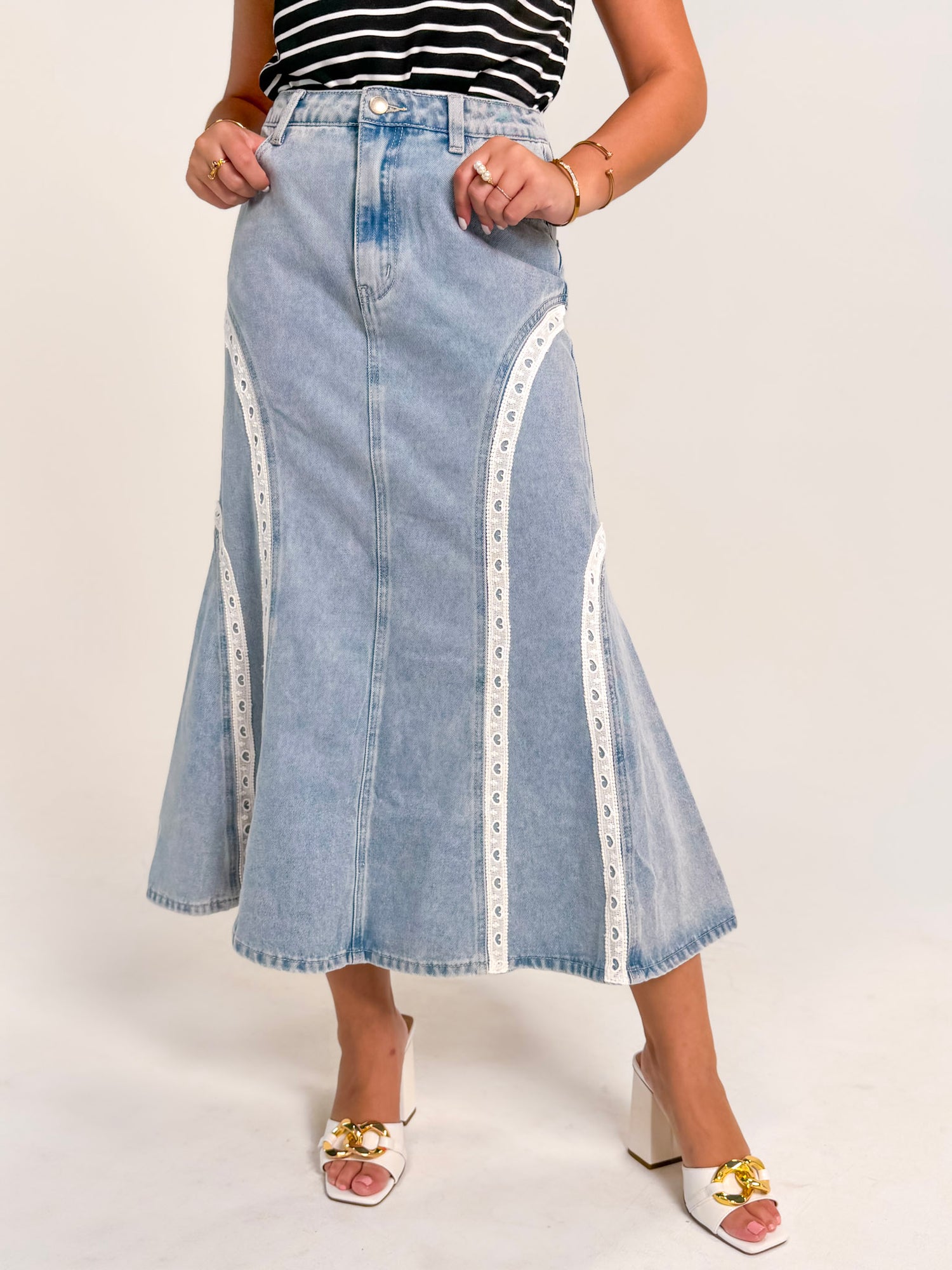 Denim Midi Skirt