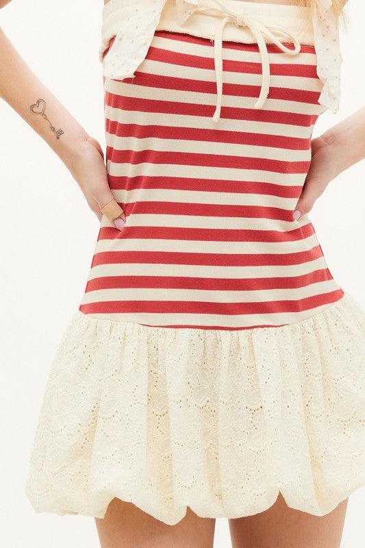 Americana Terry & Eyelet Bubble Dress