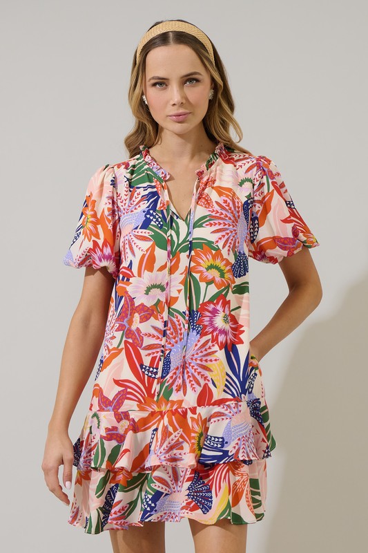 Lush Tropics Ruffle Dress