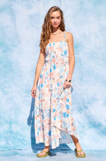 Coral Print Maxi Dress