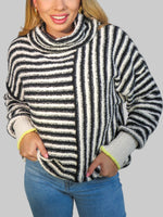 Serene Stripes Mock Neck Sweater
