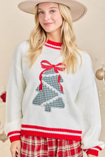 Plaid Tree Christmas Sweater