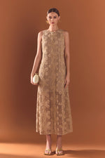 Neutral Floral Lace Dress