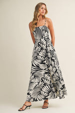 B&W Linen Maxi Dress