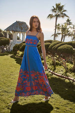 Melanie Floral Linen Maxi Dress