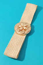 Center Flower Straw Belt