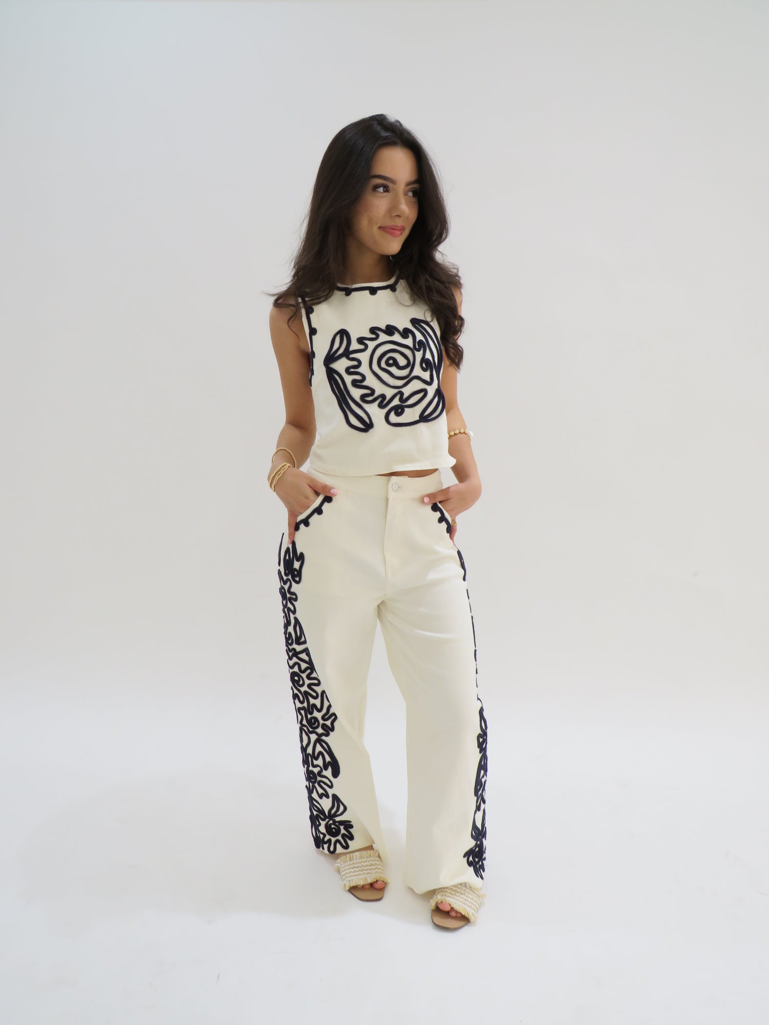 On a Whim Cord Detail Denim Pant