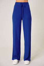 Leisure Ribbed Knit Drawstring Pants