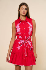 Jovie Embroidery Collared Mini Dress