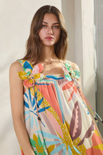 Tropical Printed Sleeveless Dress