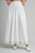 Palmette Embroidered Maxi Skirt