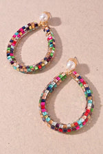 MULTI STONE TEARDROP DANGLE EARRINGS