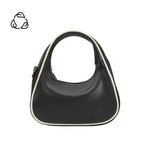 Sarita Black Recycled Vegan Leather Top Handle Bag