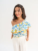 Havana Banana One Shoulder Ruffle Top