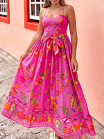 Floral Bustier Midi Dress