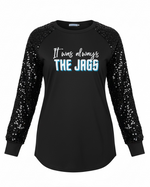 Always the Jags Sequin Contrast Pullover Top