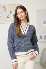 Geo Stripe Pullover Sweater