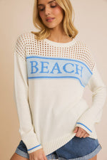 Blue Beach Open Knit Sweater