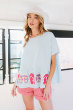 Flip Flop Sequin Peplum Tee