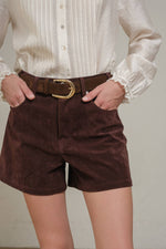 Suede High-Rise Shorts