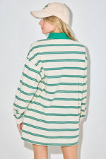 Striped Oversized Rugby Polo Shirt