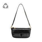 Aria Black Recycled Vegan Leather Shoulder Bag