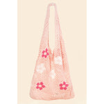 Floral Print Knitted Tote Bag