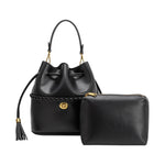 Janae Black Recycled Vegan Leather Top Handle Bag