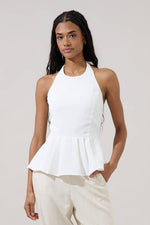 Karmina Peplum Halter Top