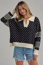 Just for Fun Polka Dot Collar Sweater