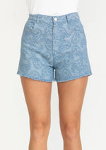 Paisley Denim Shorts