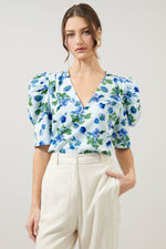 Magnolis Floral Puff Sleeve Blouse