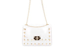 Clear See Thru Ladies Shoulder Handbag With Chain Strap