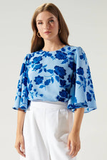 Skyline Floral Flutter Sleeve Top