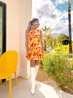 In the Groove Ruffle Trim Mini Dress