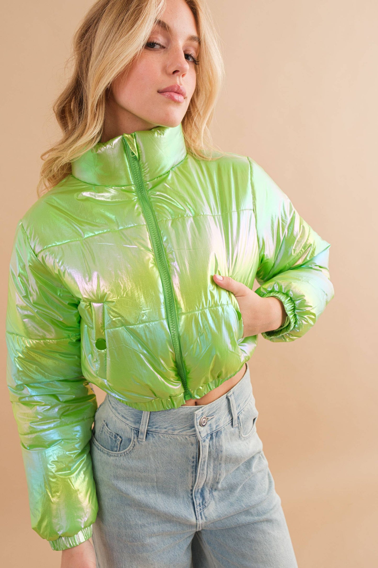 Stargirl Metallic Puffer Jacket