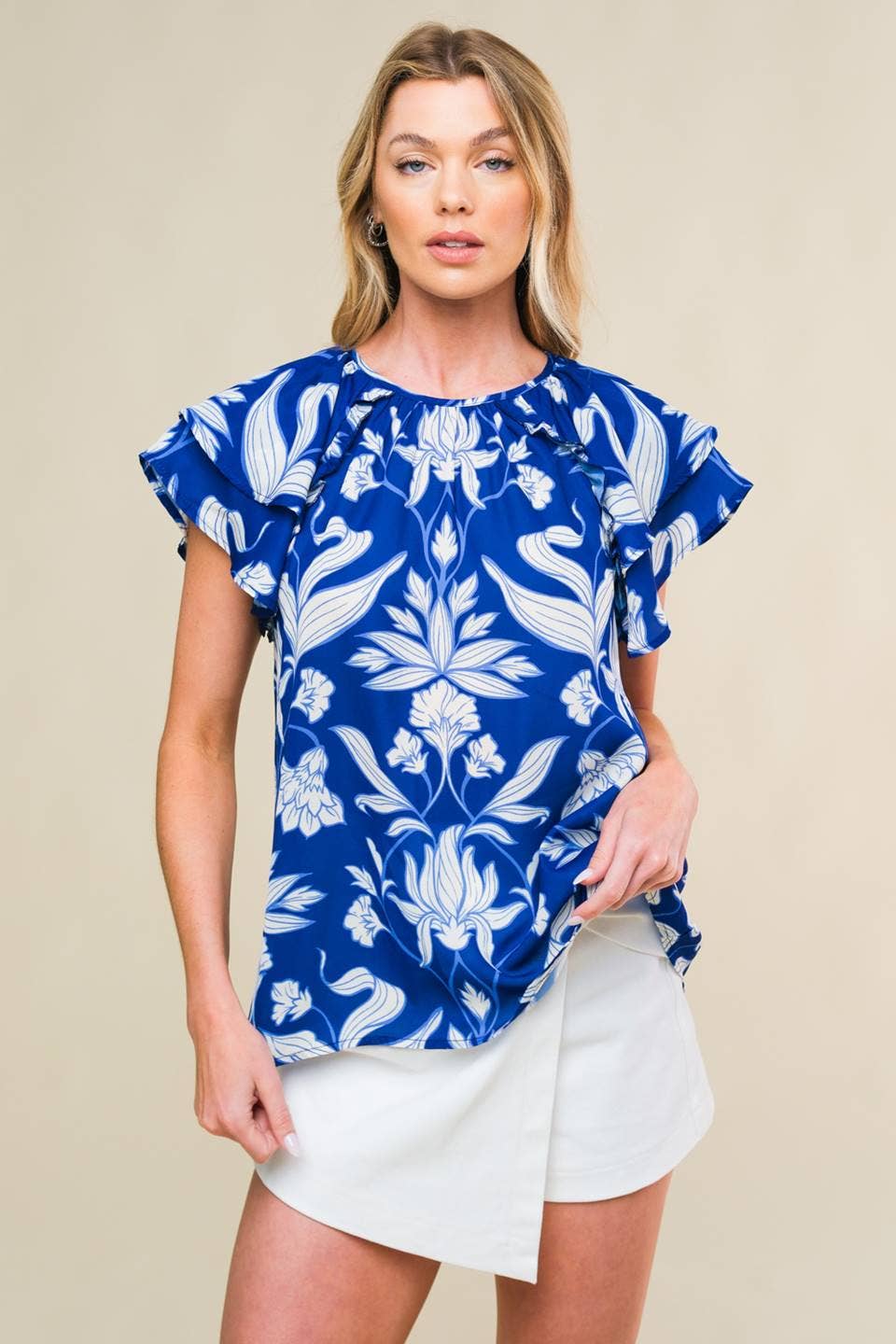 Blue Beauty Floral Top