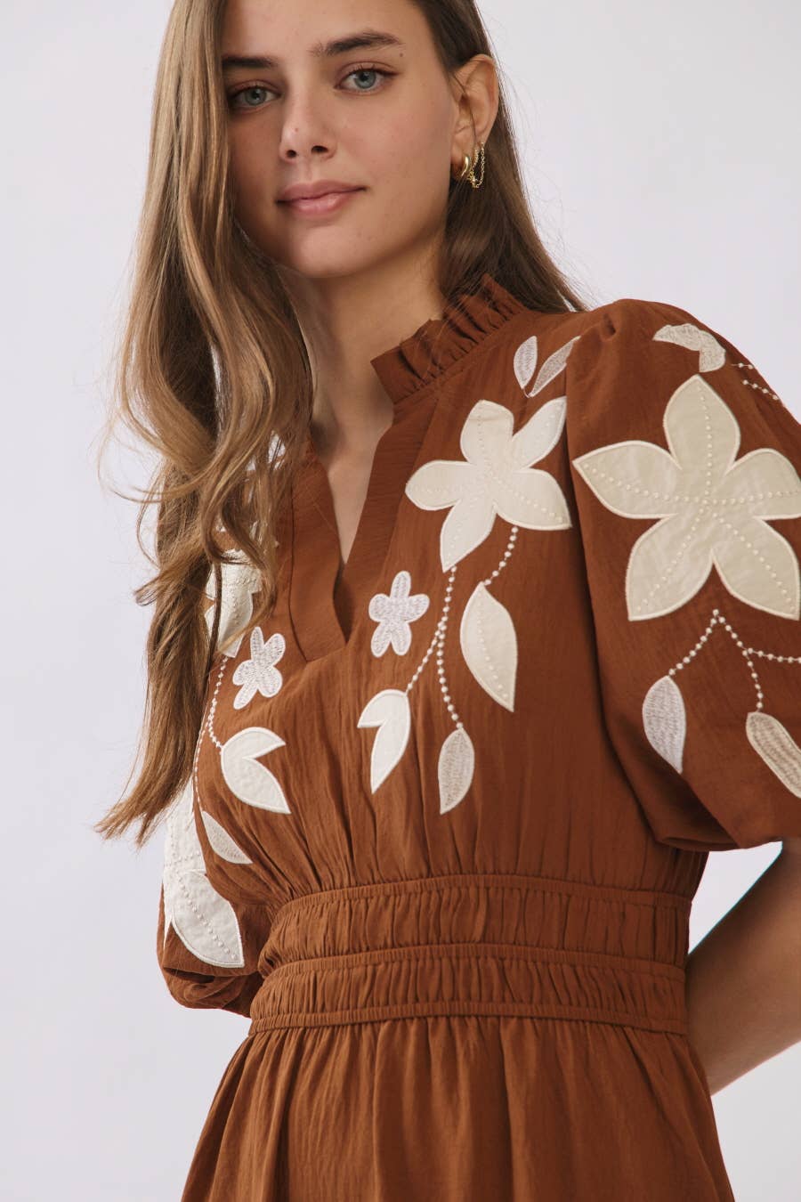 Embroidered Midi Dress