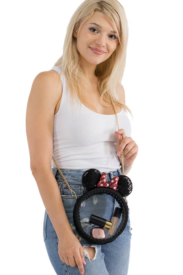 Mouse Ears Clear Crossbody Bag