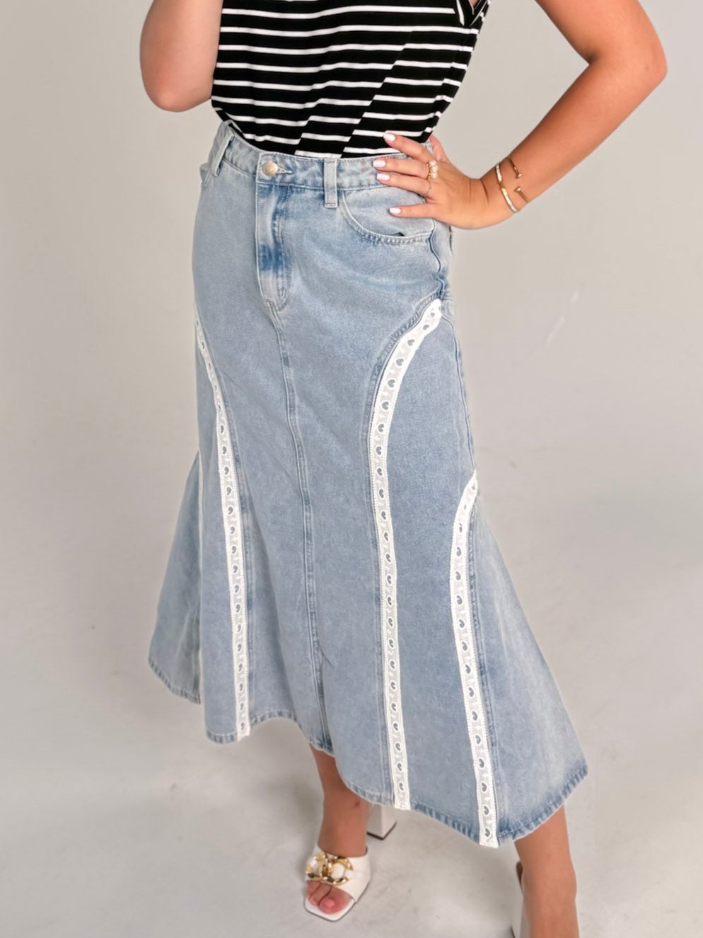 Denim Midi Skirt