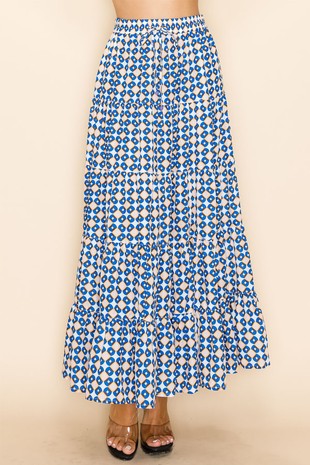 Geo Print Maxi Skirt