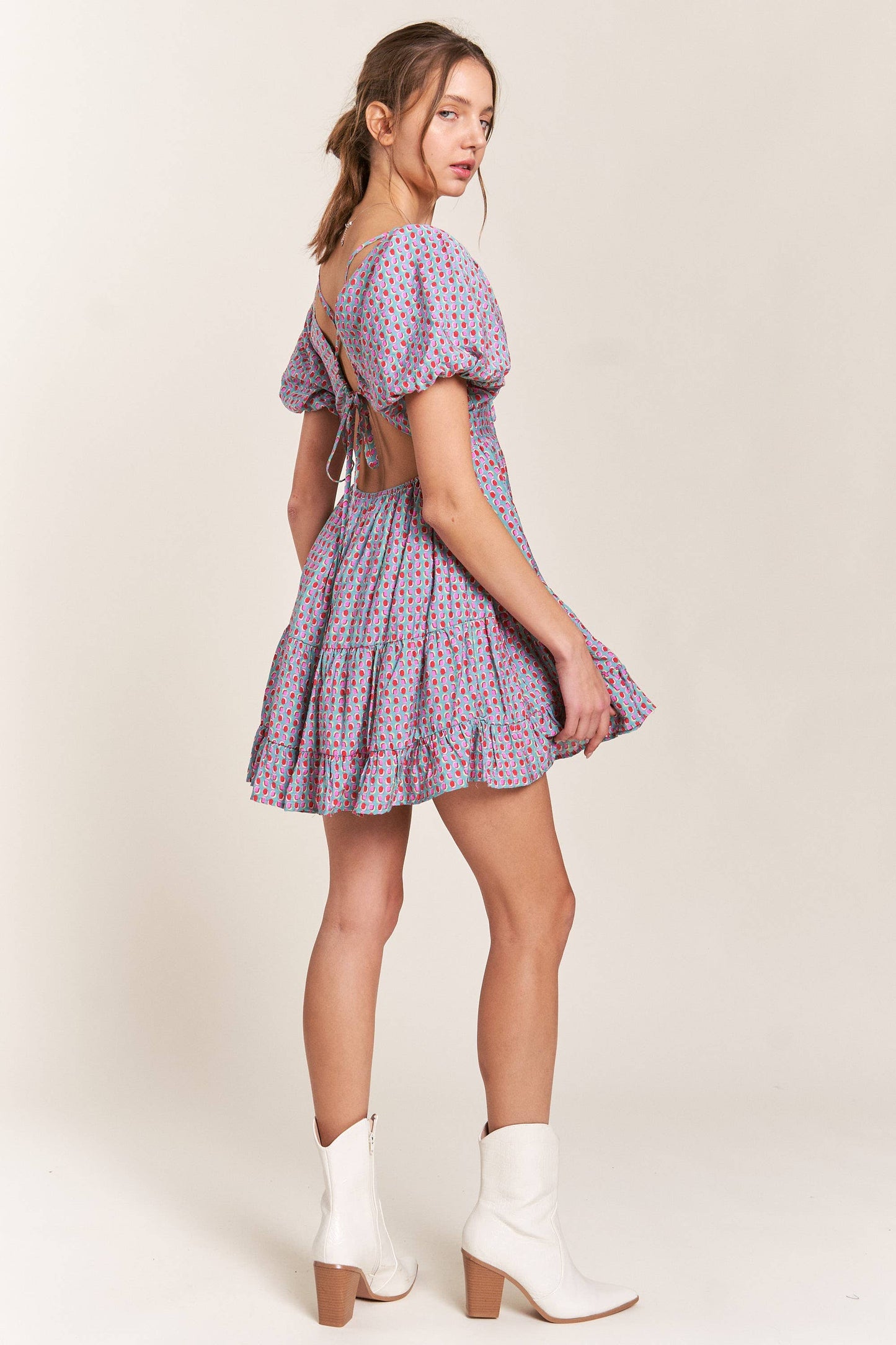 Puff Sleeve Mini Dress