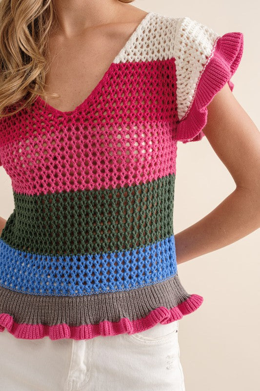 Crochet Knit Top