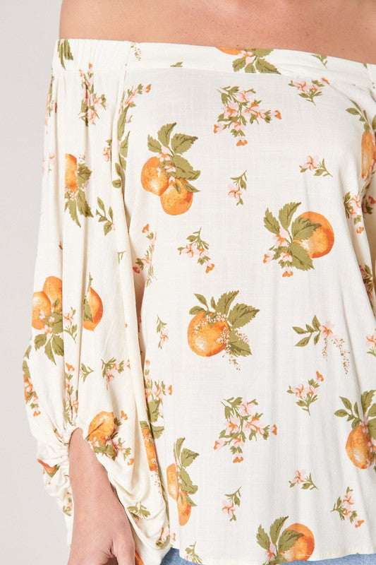 Orange Blossom Off the Shoulder Top