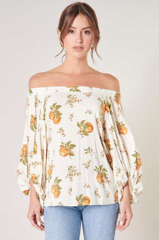 Orange Blossom Off the Shoulder Top