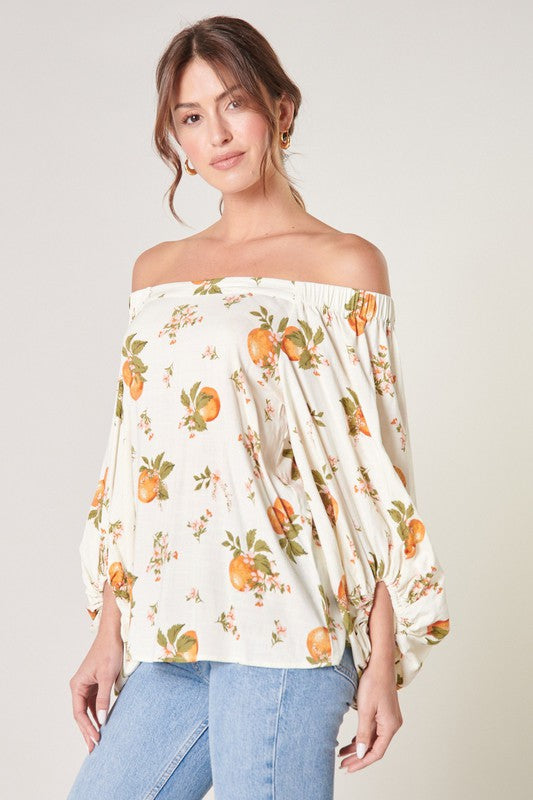 Orange Blossom Off the Shoulder Top